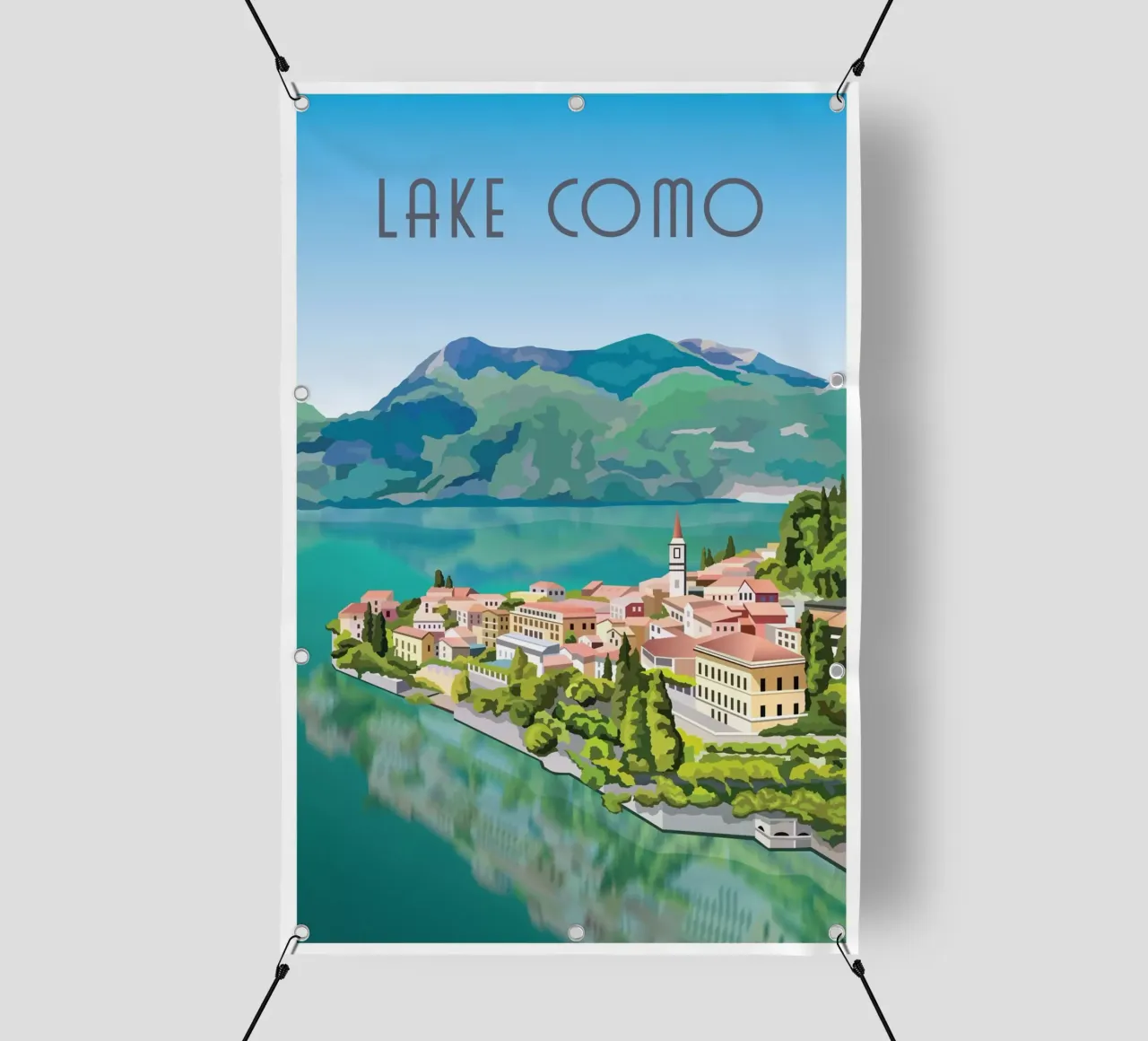Lake Como Scene telo in pvc da Charnwood Prints