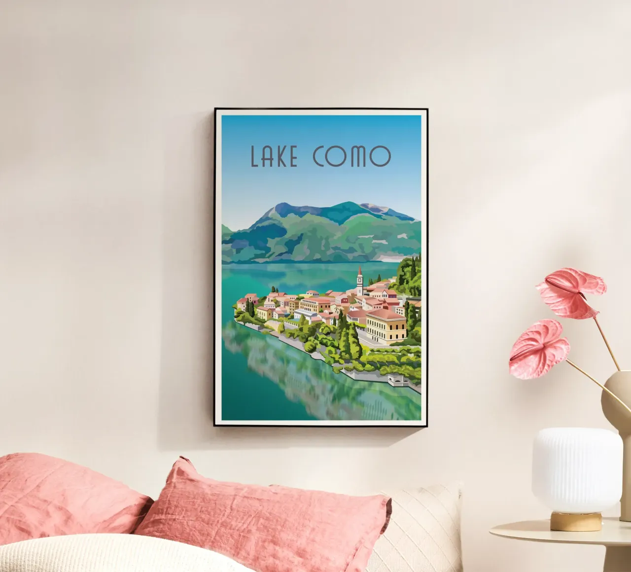 Lake Como Scene plexiglass da Charnwood Prints