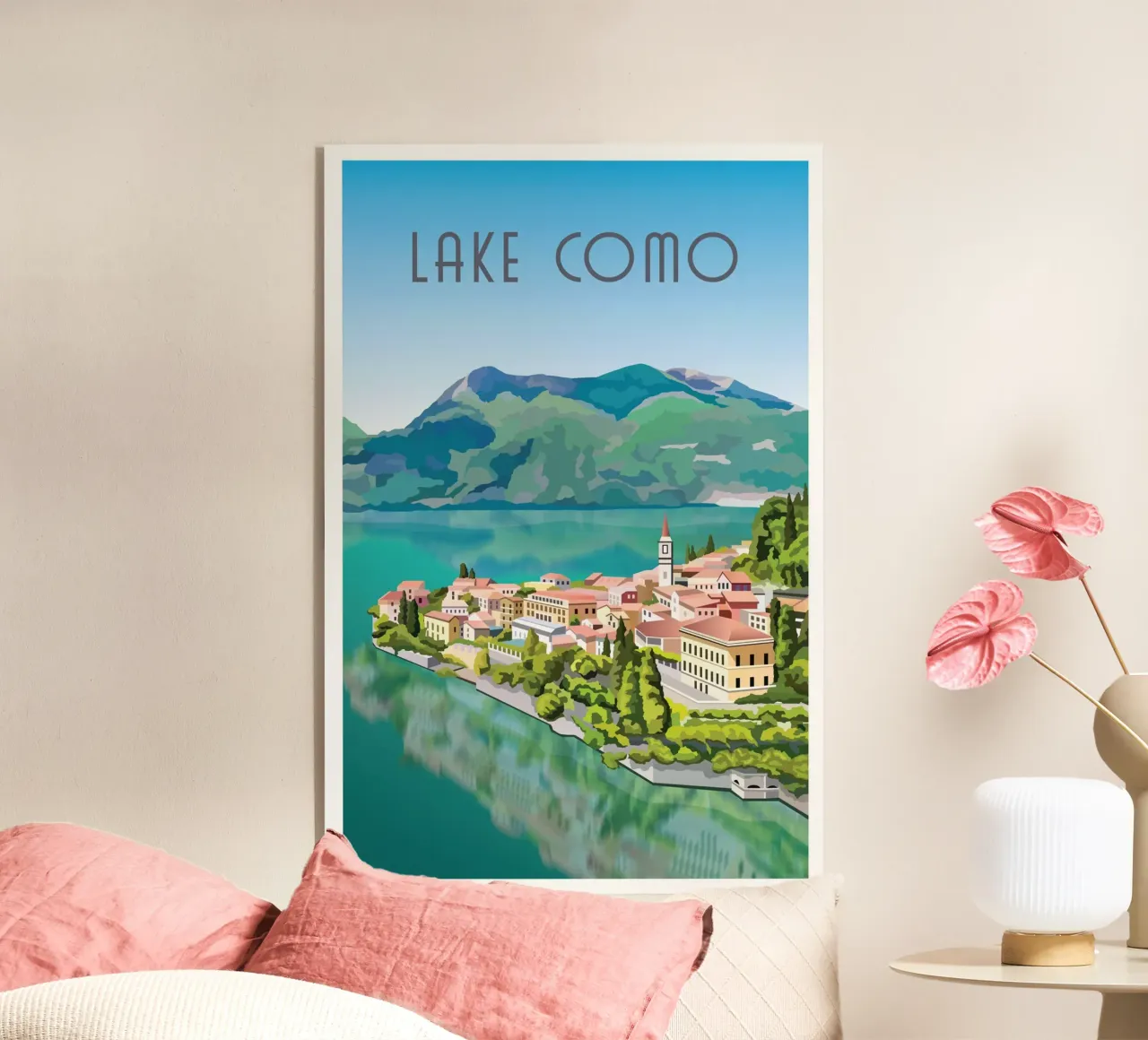 Lake Como Scene plexiglass da Charnwood Prints