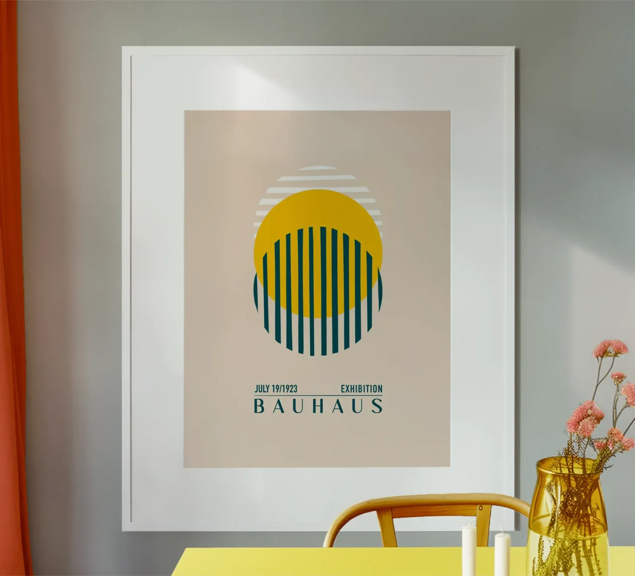 Bauhaus Sari Kure poster con telaio in alluminio da Emel Tunaboylu