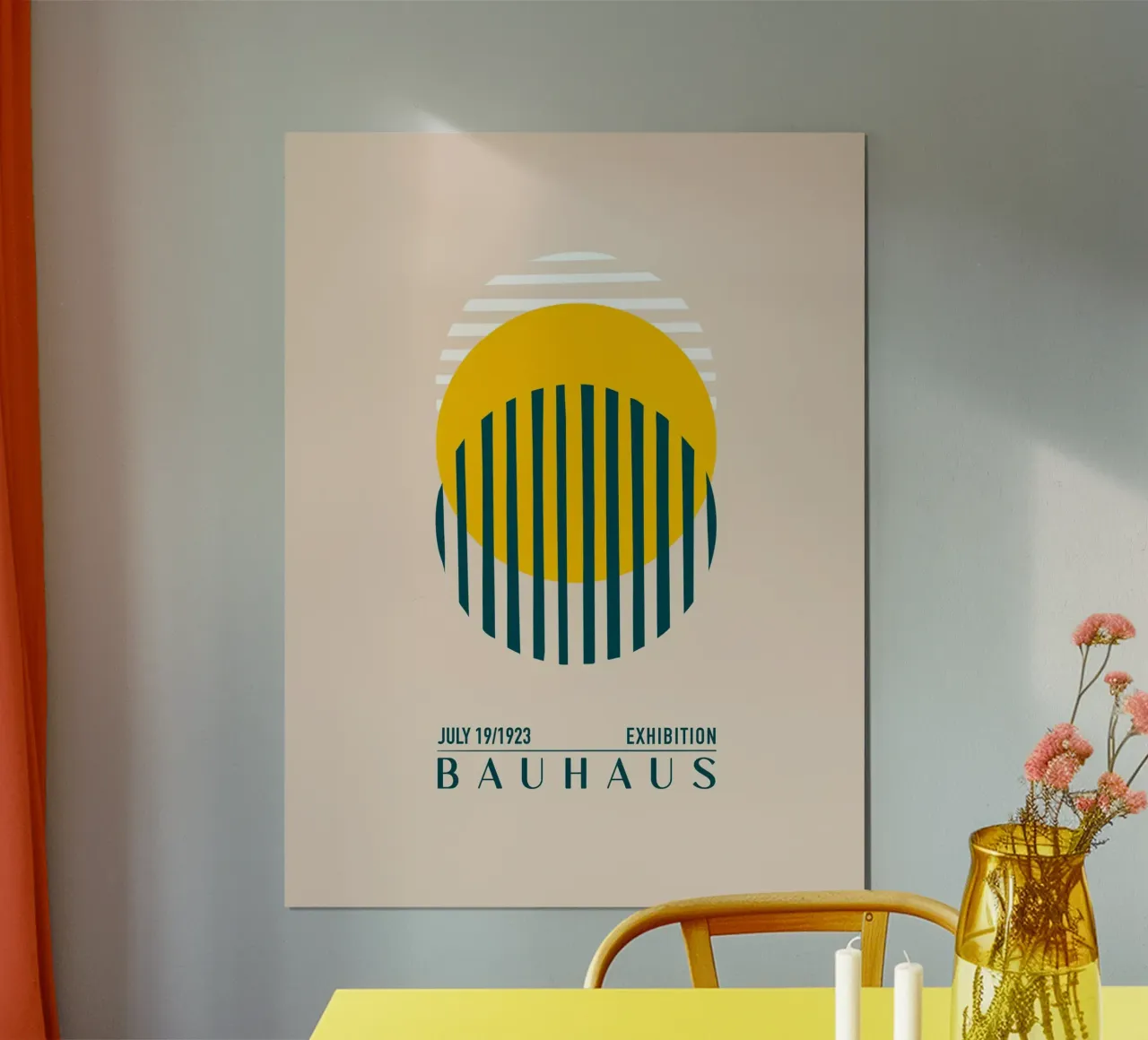 Bauhaus Sari Kure poster con telaio in alluminio da Emel Tunaboylu