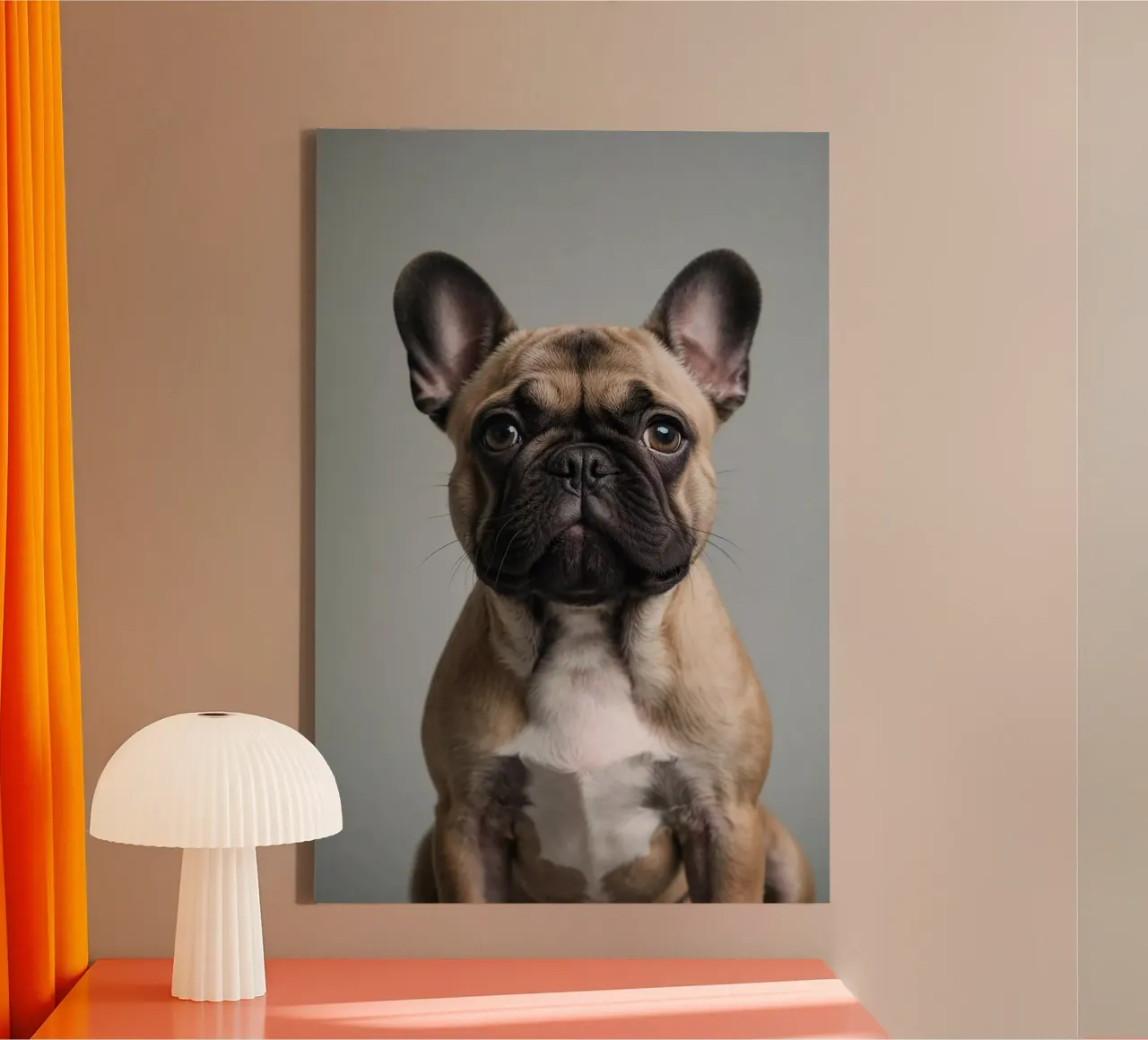 Cucciolo di Bulldog francese dallo sguardo fedele | Work 8 | Limited tela con Cornice a cassetta da Paws & Portraits