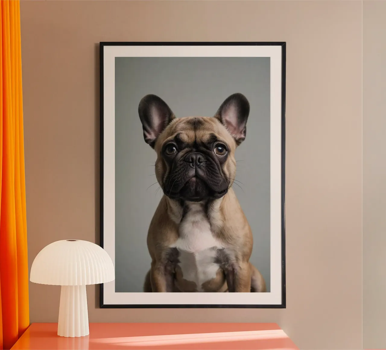 Cucciolo di Bulldog francese dallo sguardo fedele | Work 8 | Limited poster con telaio in alluminio da Paws & Portraits
