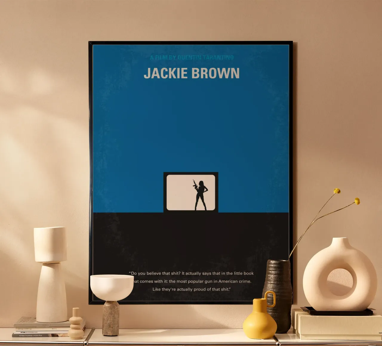 No044 My Jackie Brown minimal movie poster poster con telaio in alluminio da Chungkong
