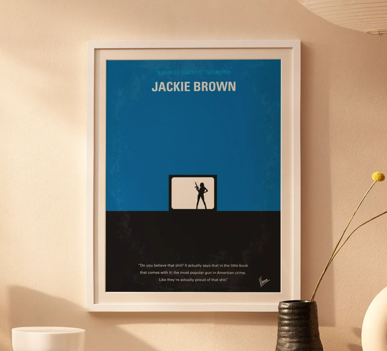No044 My Jackie Brown minimal movie poster poster con telaio in alluminio da Chungkong