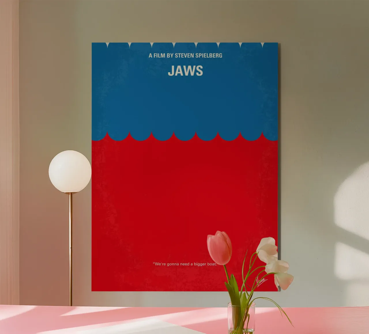 No046 My Jaws minimal movie poster alluminio dibond da Chungkong