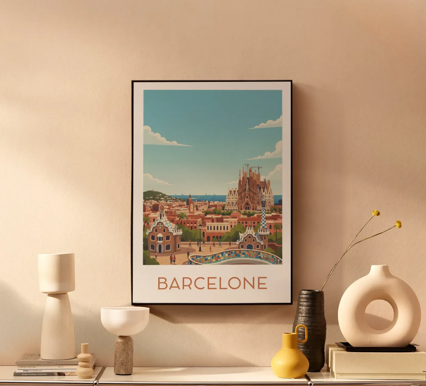 Affiche "Barcelone" acryl van Idées & Création