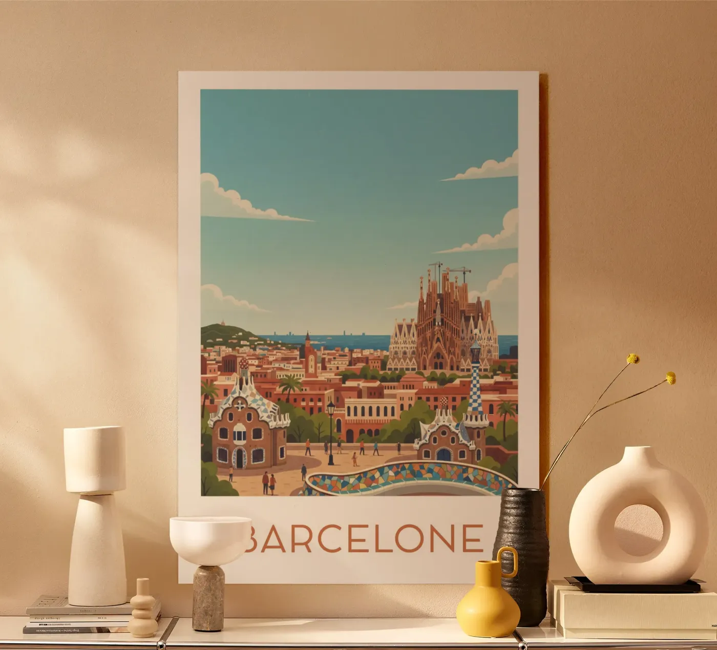 Affiche "Barcelone" acryl van Idées & Création