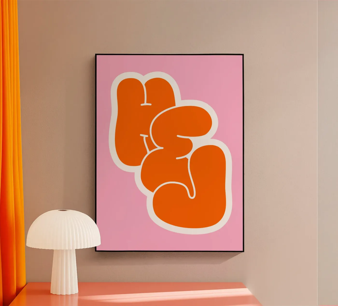 Puffy Orange Hej plexiglass da söndagdesign