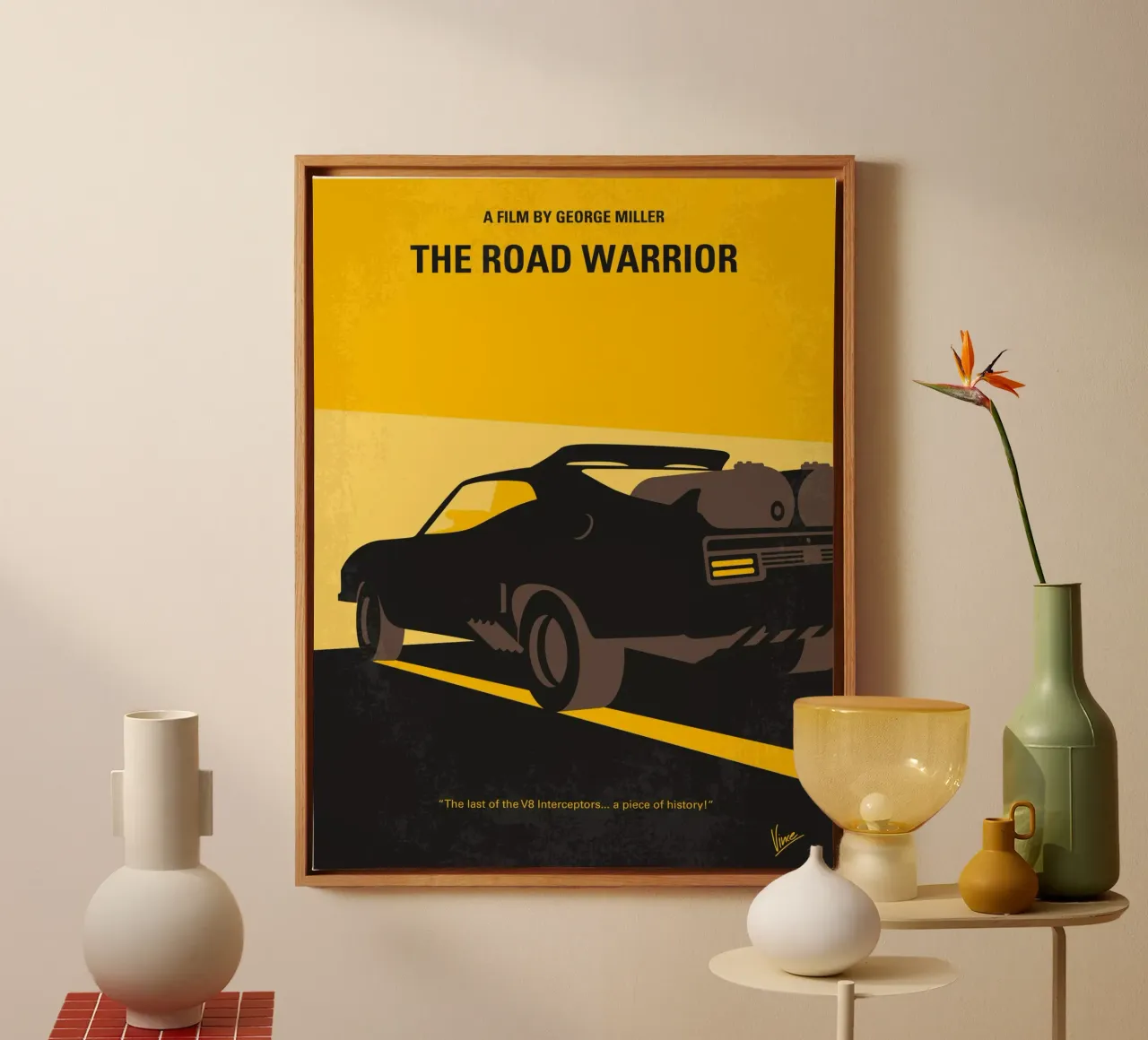 No051 My Mad Max 2 minimal movie poster tela con Cornice a cassetta da Chungkong