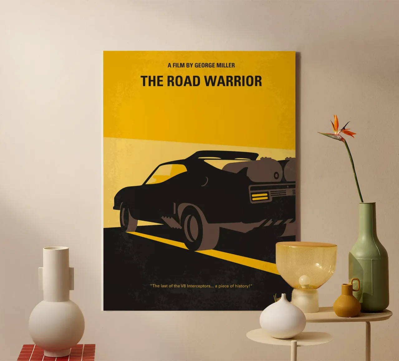 No051 My Mad Max 2 minimal movie poster tela con Cornice a cassetta da Chungkong