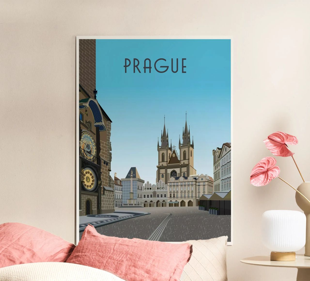 Prague République tchèque Scène poster de Charnwood Prints