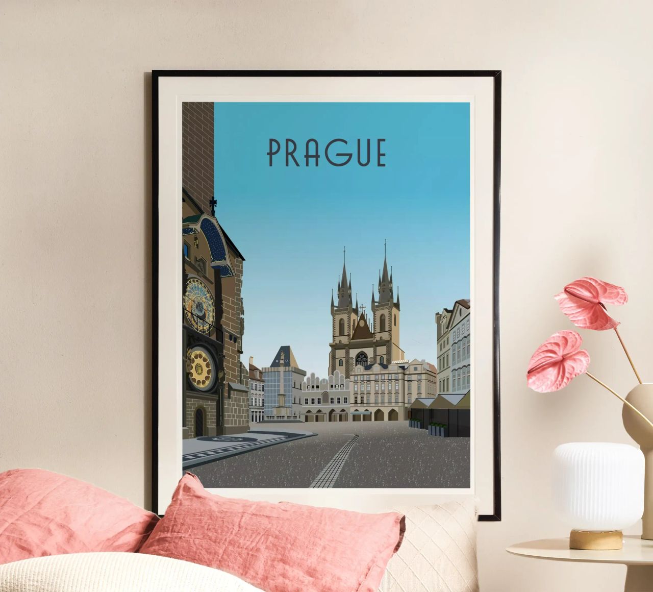 Prague République tchèque Scène poster de Charnwood Prints