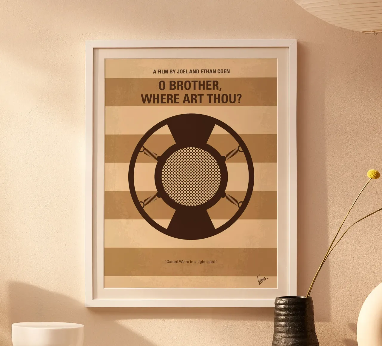 No055 My O Brother Where Art Thou minimal movie poster poster con telaio in legno da Chungkong