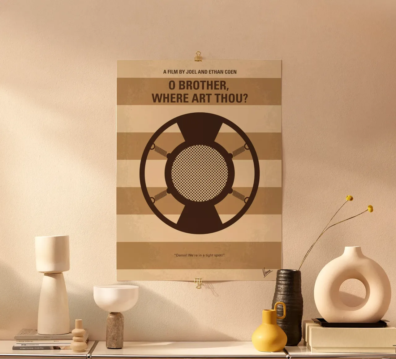 No055 My O Brother Where Art Thou minimal movie poster poster con telaio in legno da Chungkong