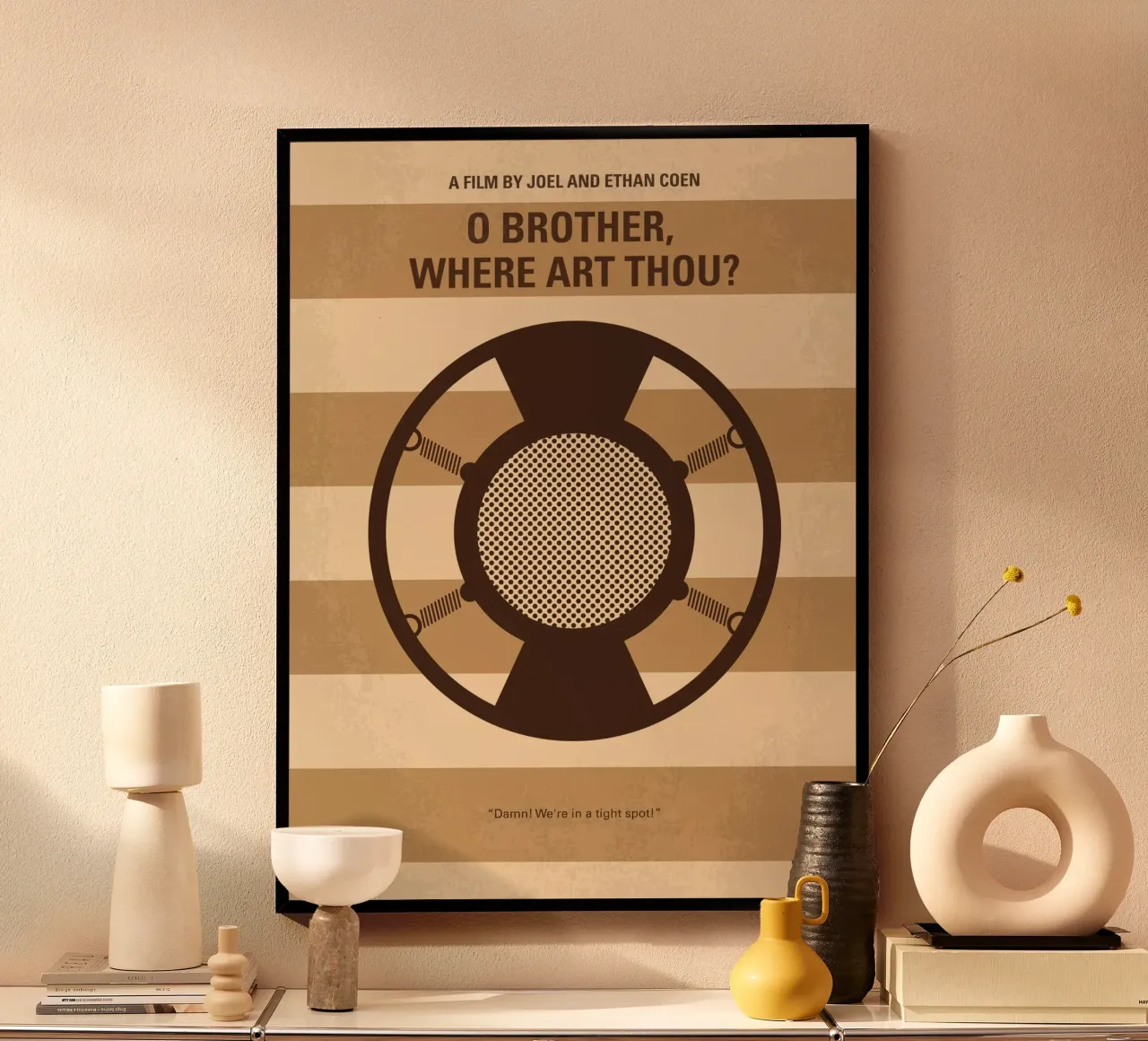 No055 My O Brother Where Art Thou minimal movie poster poster con telaio in legno da Chungkong