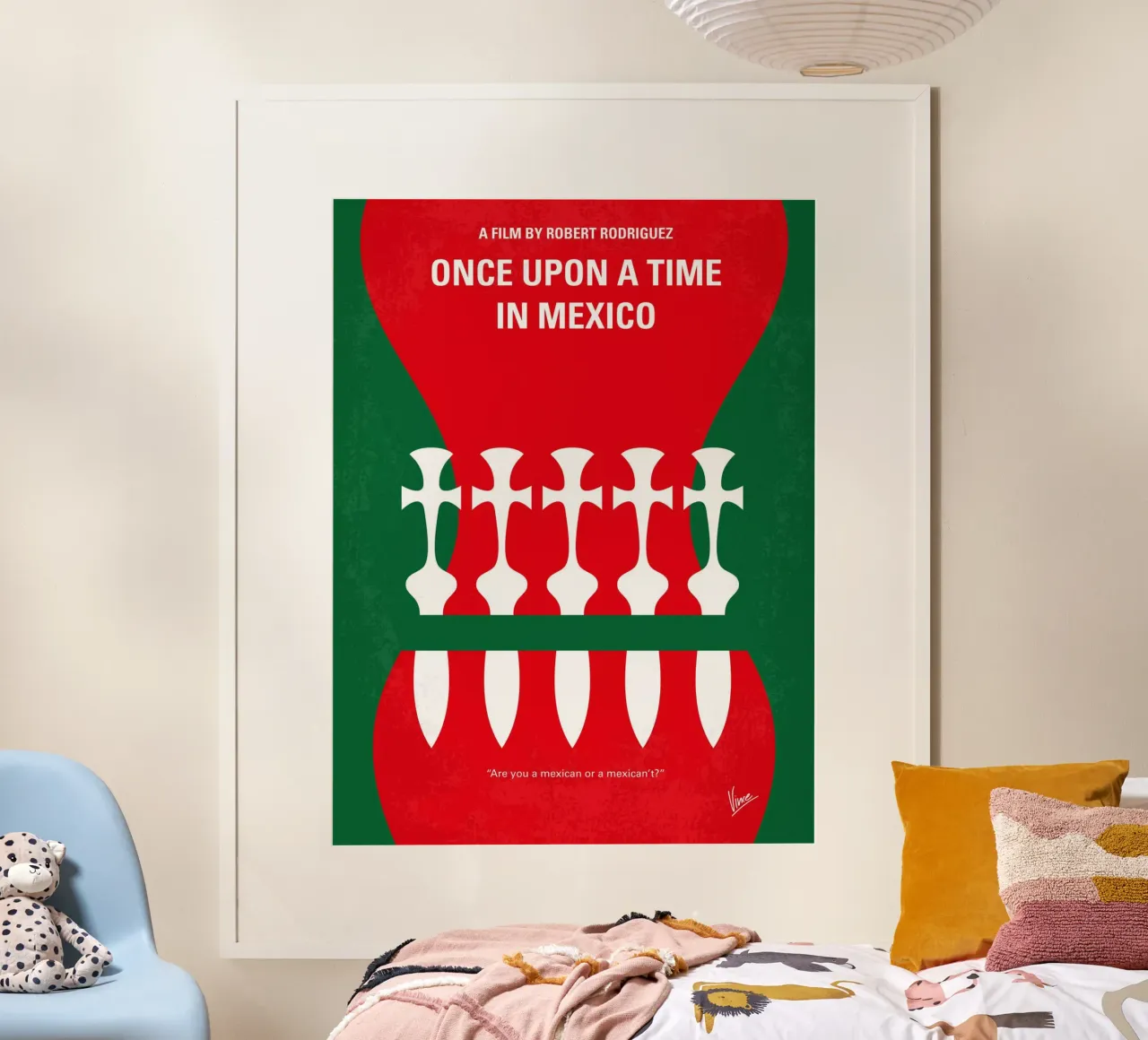 No058 My once upon a time in mexico minimal movie poster poster con telaio in legno da Chungkong