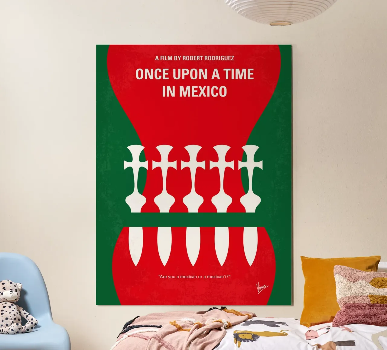 No058 My once upon a time in mexico minimal movie poster poster con telaio in legno da Chungkong