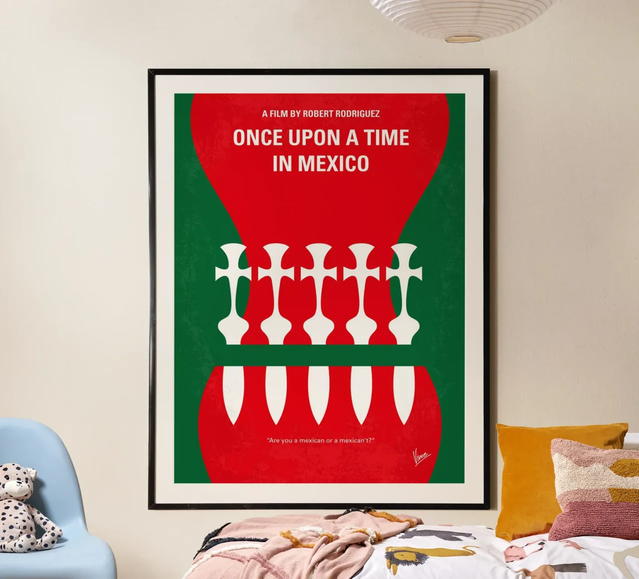 No058 My once upon a time in mexico minimal movie poster poster con telaio in legno da Chungkong