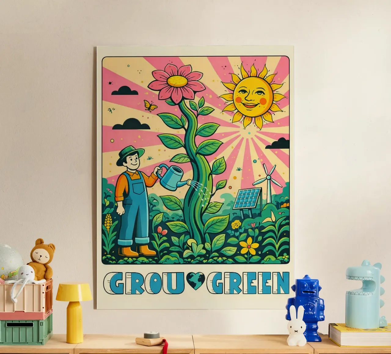 gardening acrylic glass by The Little Animals Club