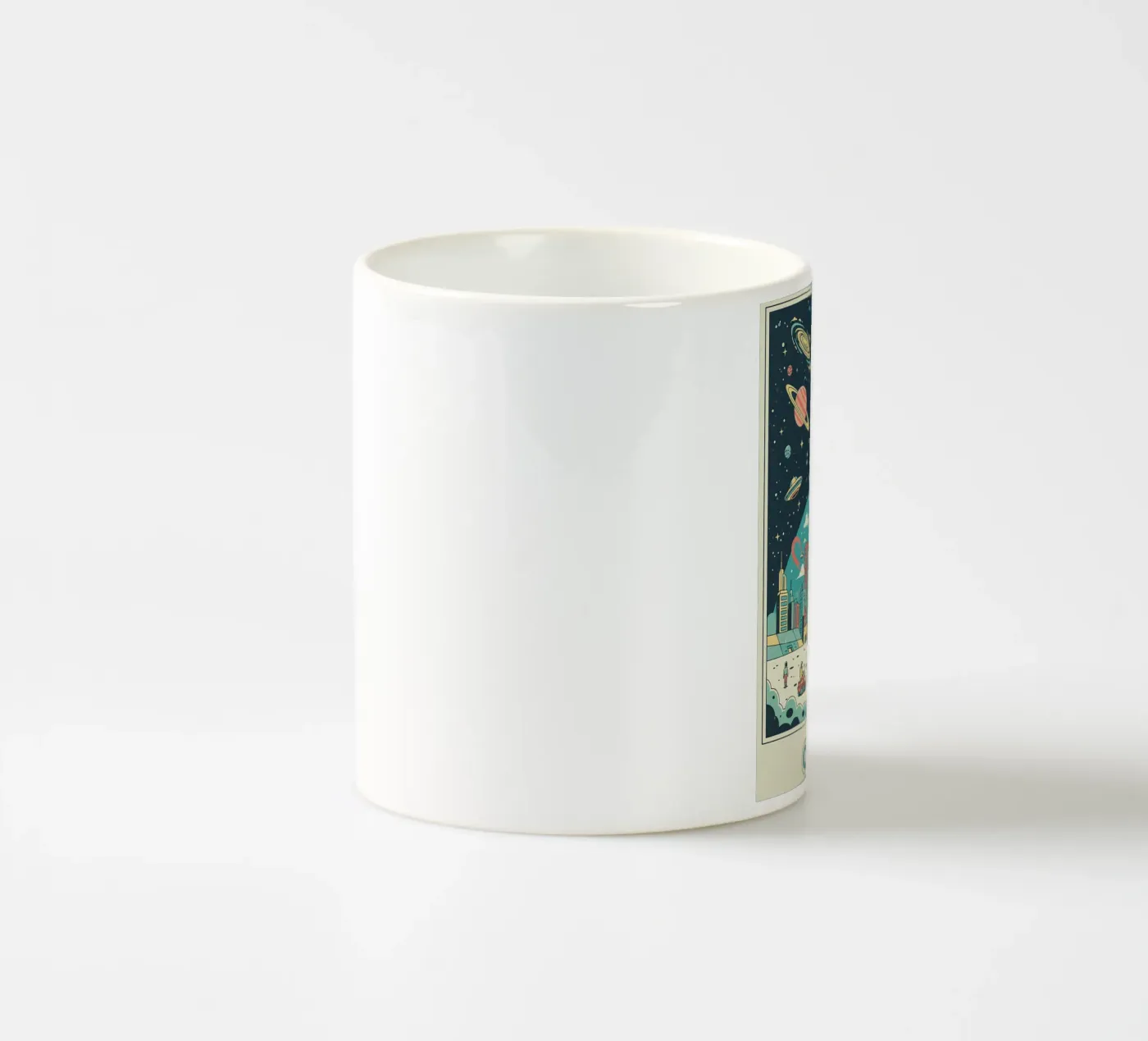 de ruimte keramische mok van The Little Animals Club