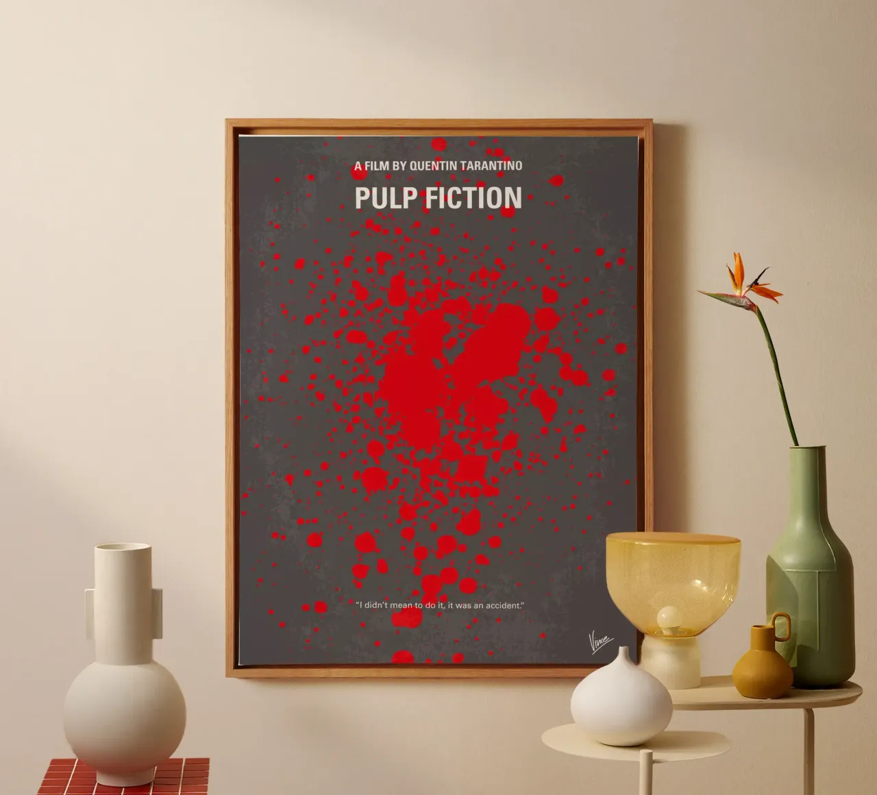 No067 My Pulp Fiction minimal movie poster tela con Cornice a cassetta da Chungkong