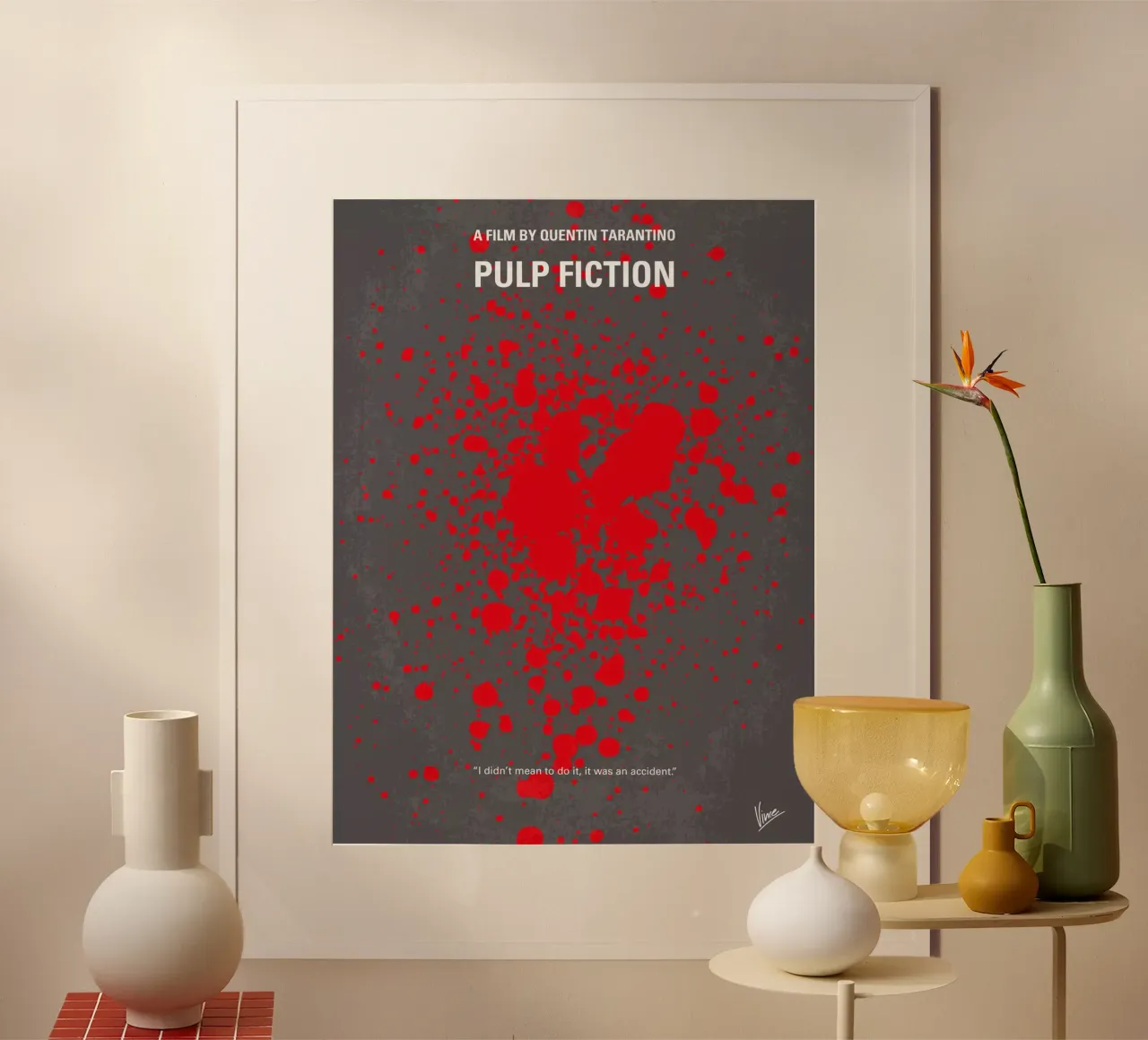 No067 My Pulp Fiction minimal movie poster poster con telaio in plastica da Chungkong
