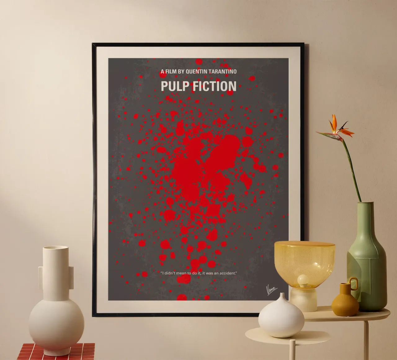 No067 My Pulp Fiction minimal movie poster poster con telaio in plastica da Chungkong