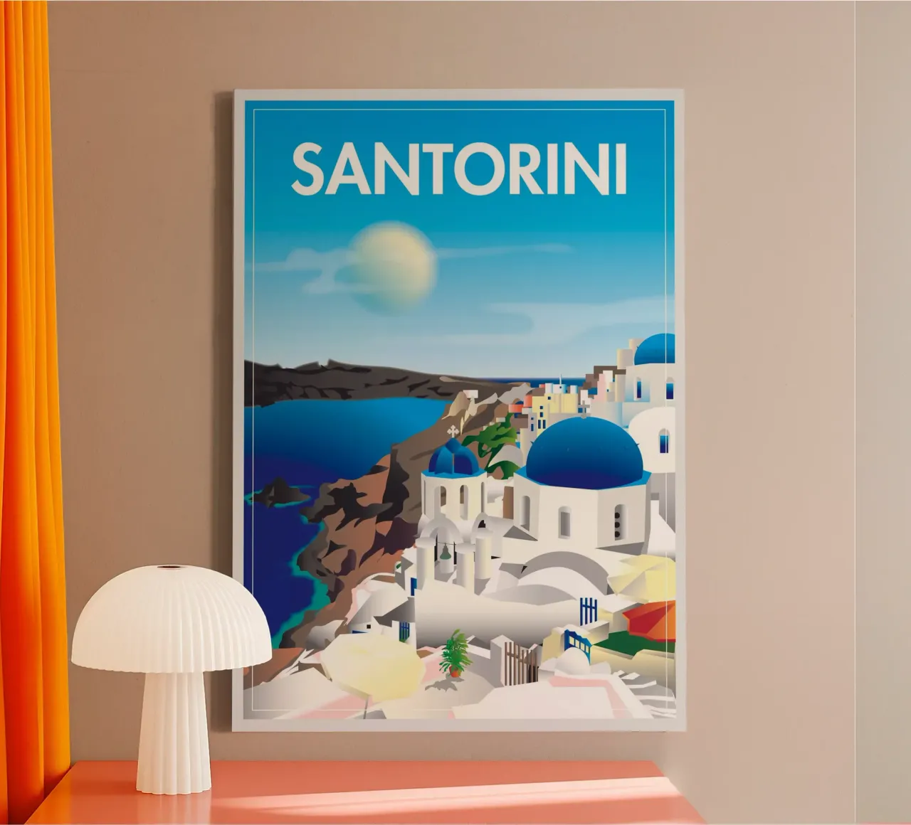 Santorini Greece Coast Scene canvas by Charnwood Prints