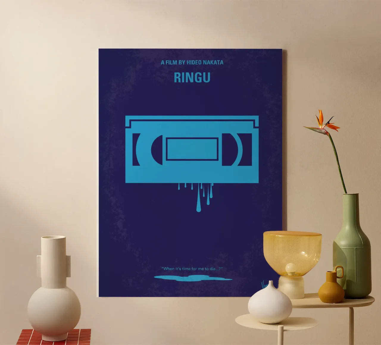 No070 My Ringu minimal movie poster tela con Cornice a cassetta da Chungkong