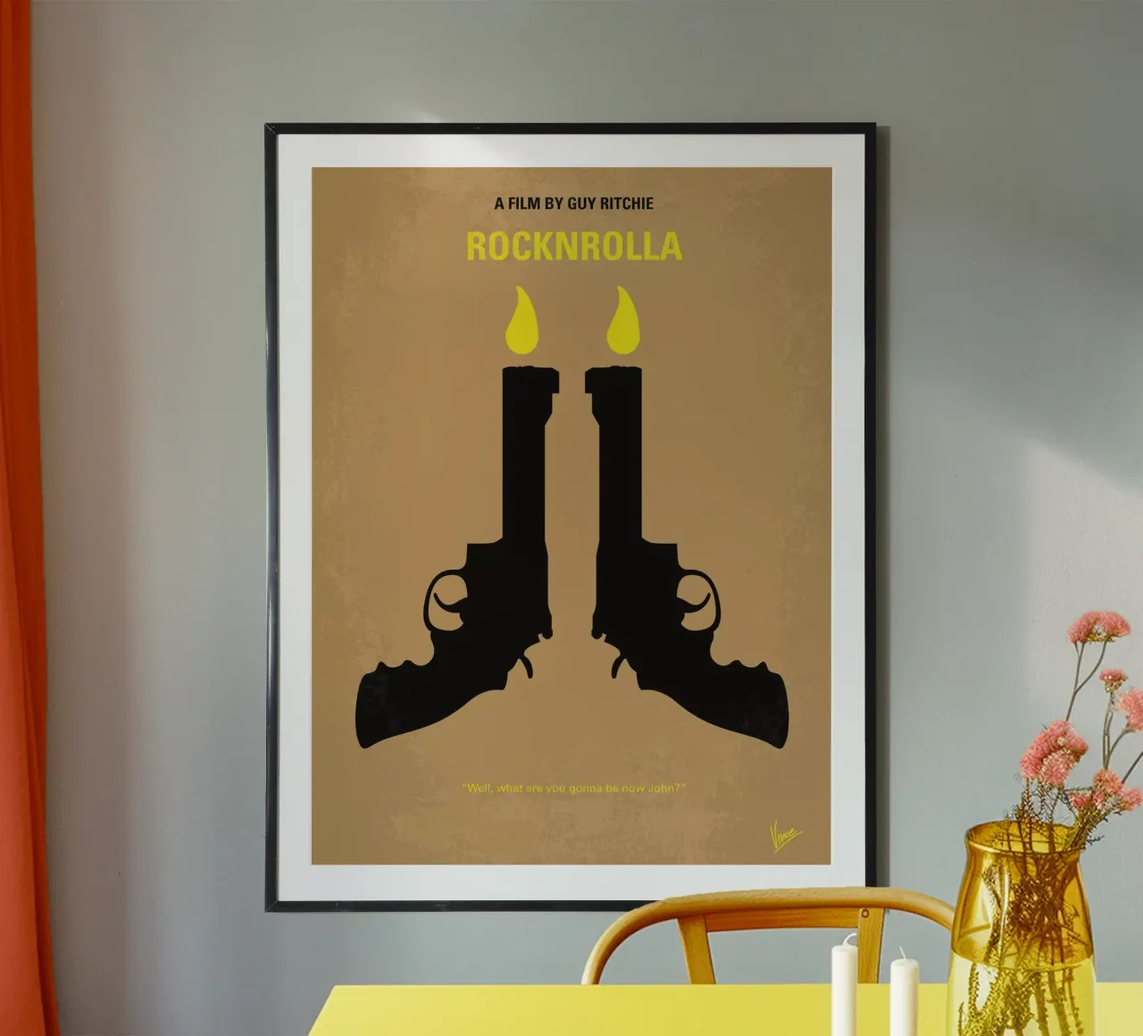No071 My Rocknrolla minimal movie poster poster con telaio in legno da Chungkong