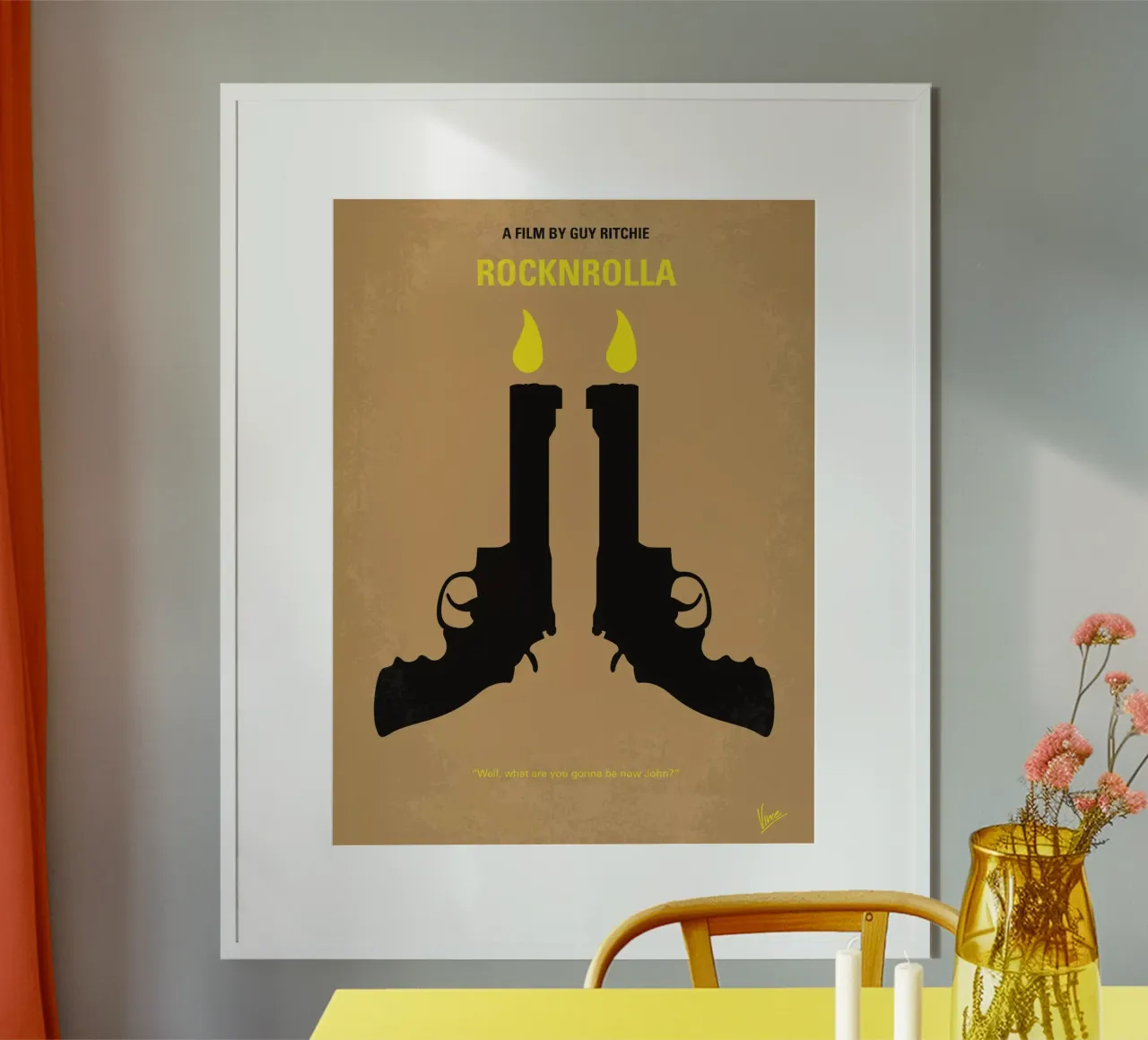 No071 My Rocknrolla minimal movie poster poster con telaio in legno da Chungkong