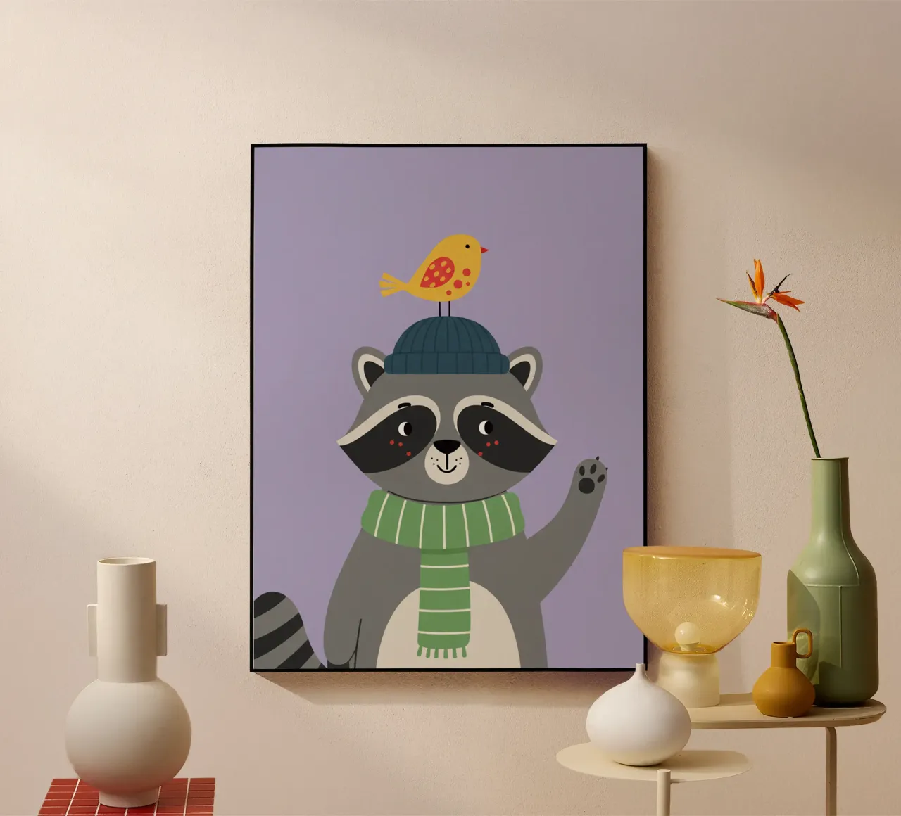 raccoon acryl van The Little Animals Club