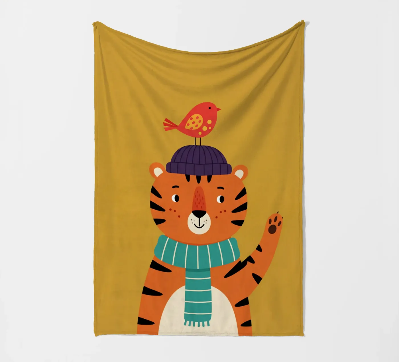 tiger - children's bedroom fleece blanket by The Little Animals Club