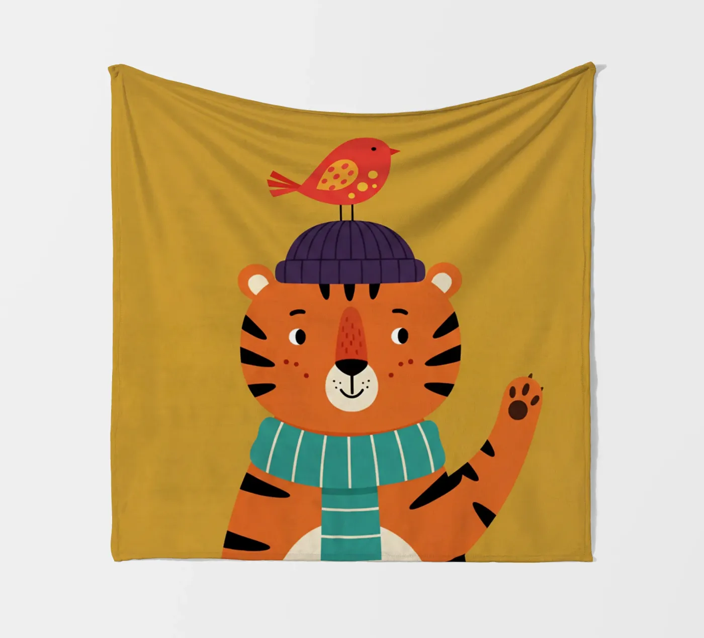 tiger - children's bedroom fleece blanket by The Little Animals Club