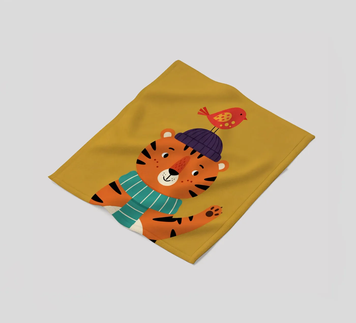 tiger - children's bedroom fleece blanket by The Little Animals Club