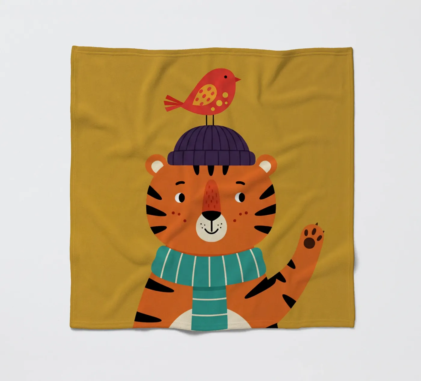 tiger - children's bedroom fleece blanket by The Little Animals Club