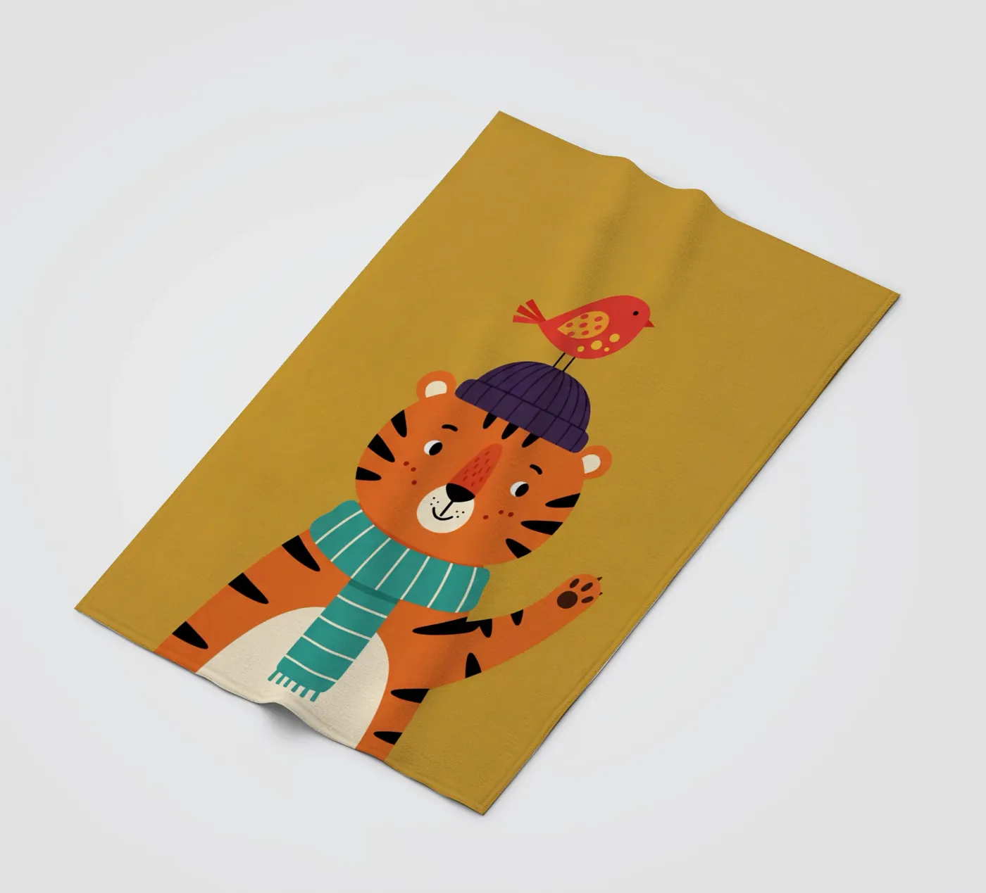 tiger - children's bedroom fleece blanket by The Little Animals Club