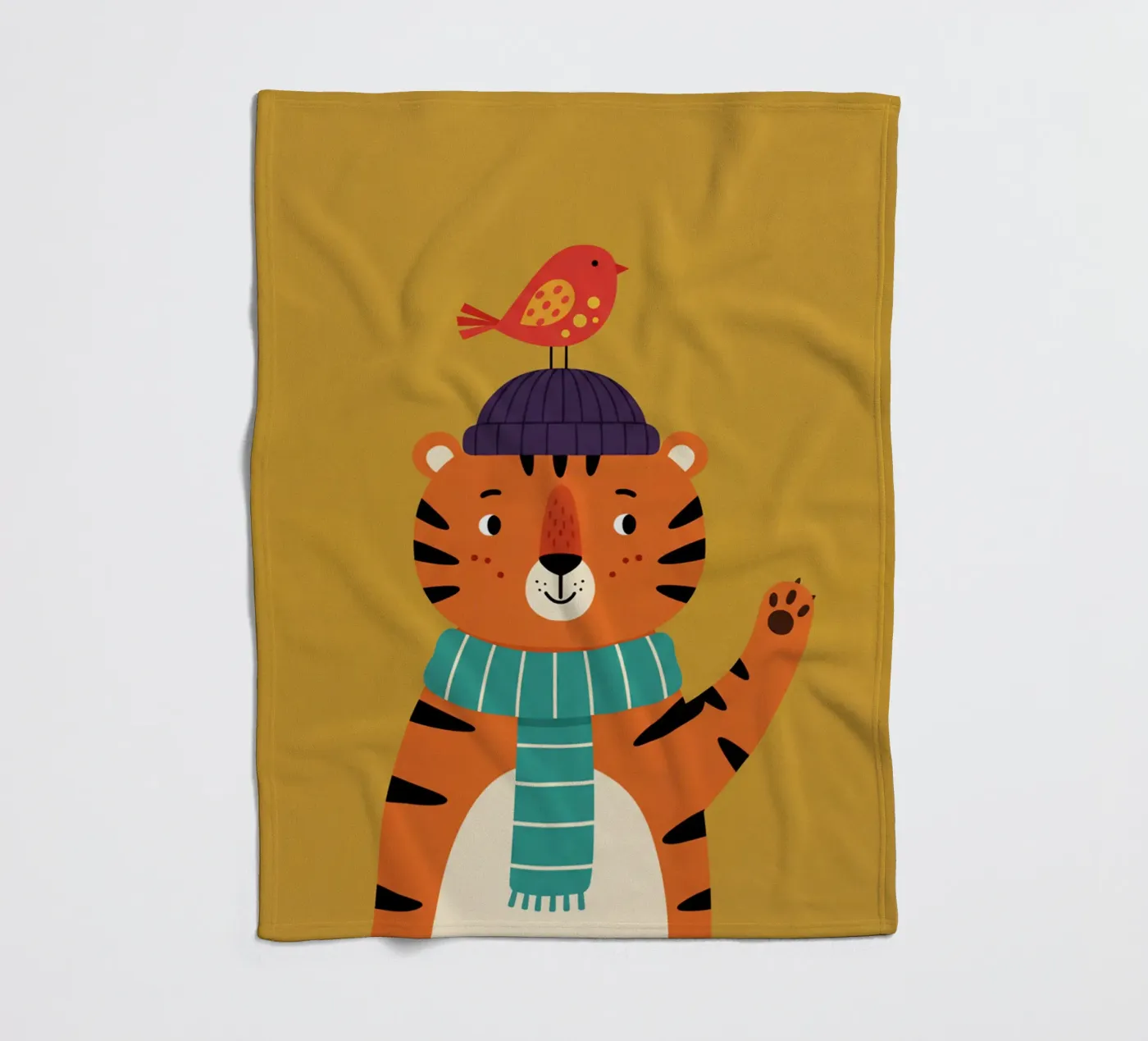 tiger - children's bedroom fleece blanket by The Little Animals Club