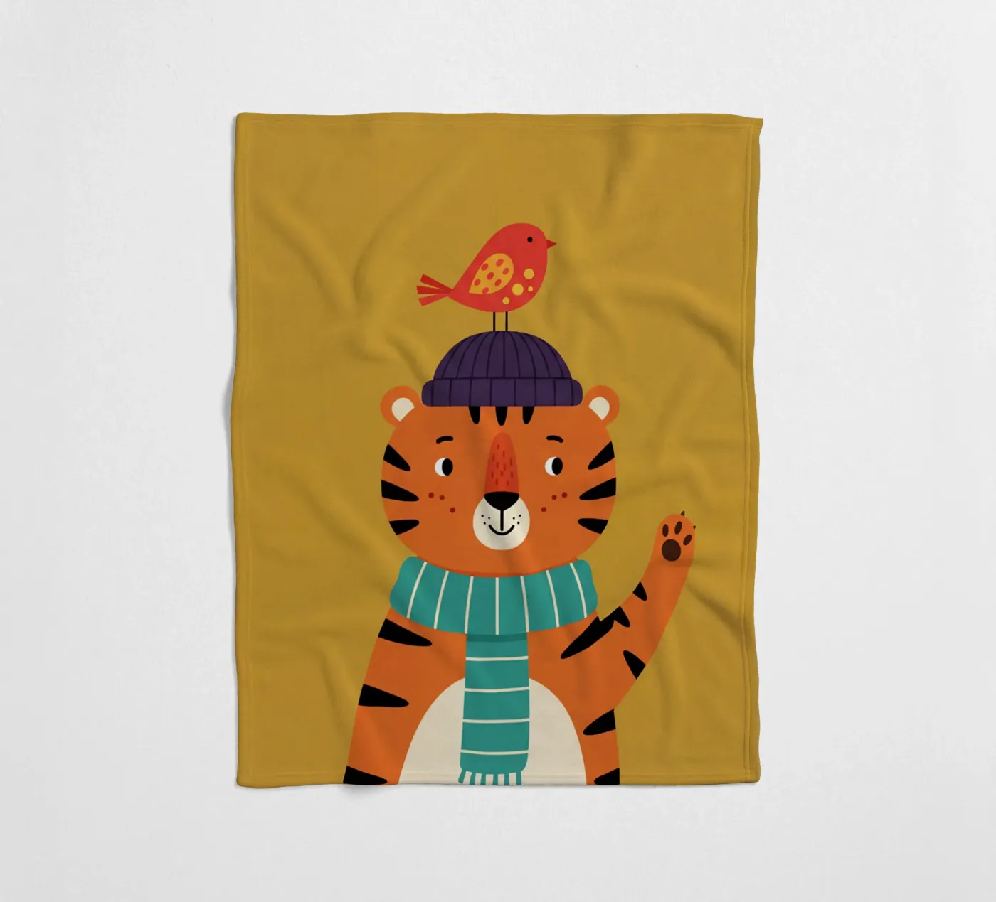 tiger - children's bedroom fleece blanket by The Little Animals Club