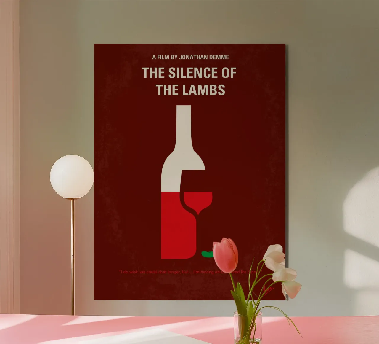 No078 My Silence of the lamb minimal movie poster alluminio dibond da Chungkong