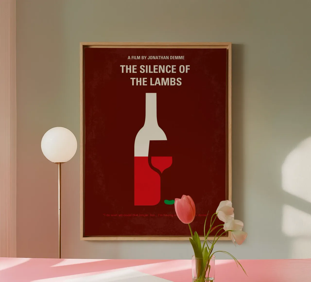 No078 My Silence of the lamb minimal movie poster tela con Cornice a cassetta da Chungkong
