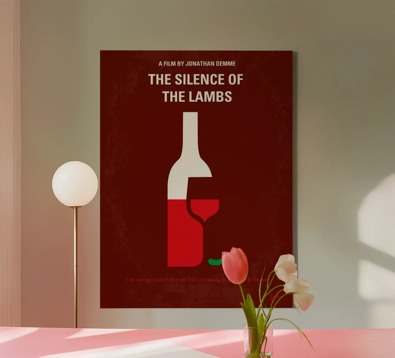 No078 My Silence of the lamb minimal movie poster tela con Cornice a cassetta da Chungkong