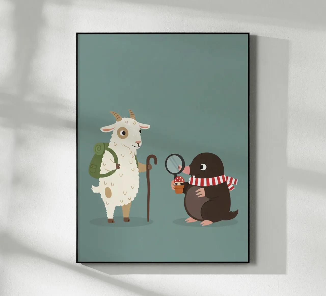 goat and mole acrylic glass by The Little Animals Club