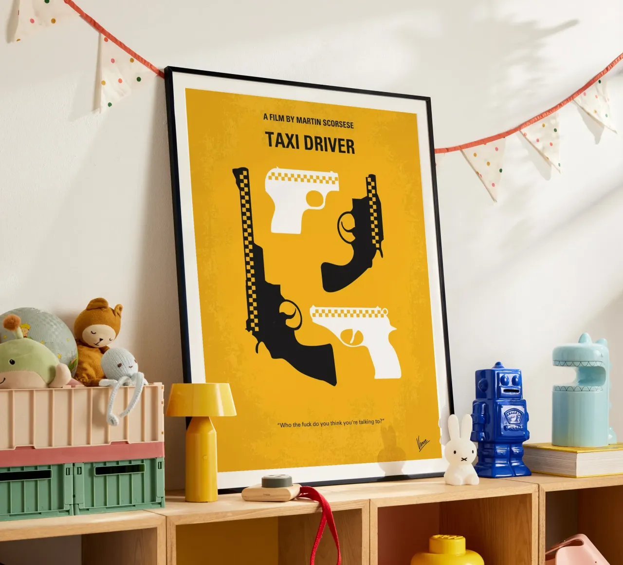 No087 My Taxi Driver minimal movie poster poster con telaio in plastica da Chungkong