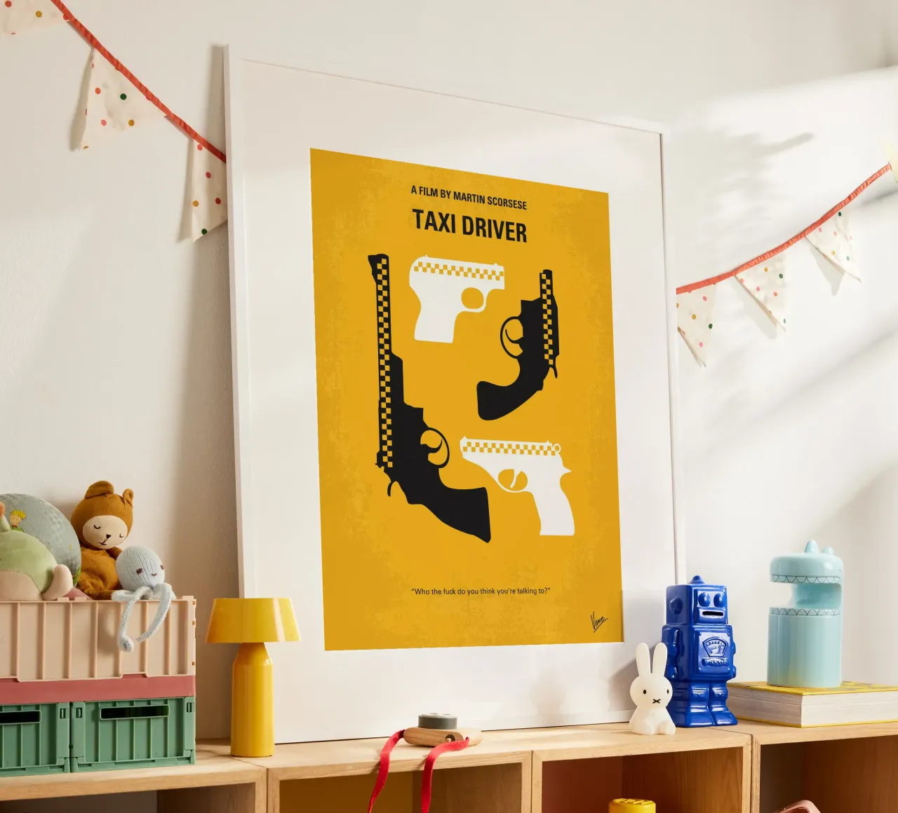 No087 My Taxi Driver minimal movie poster poster con telaio in plastica da Chungkong