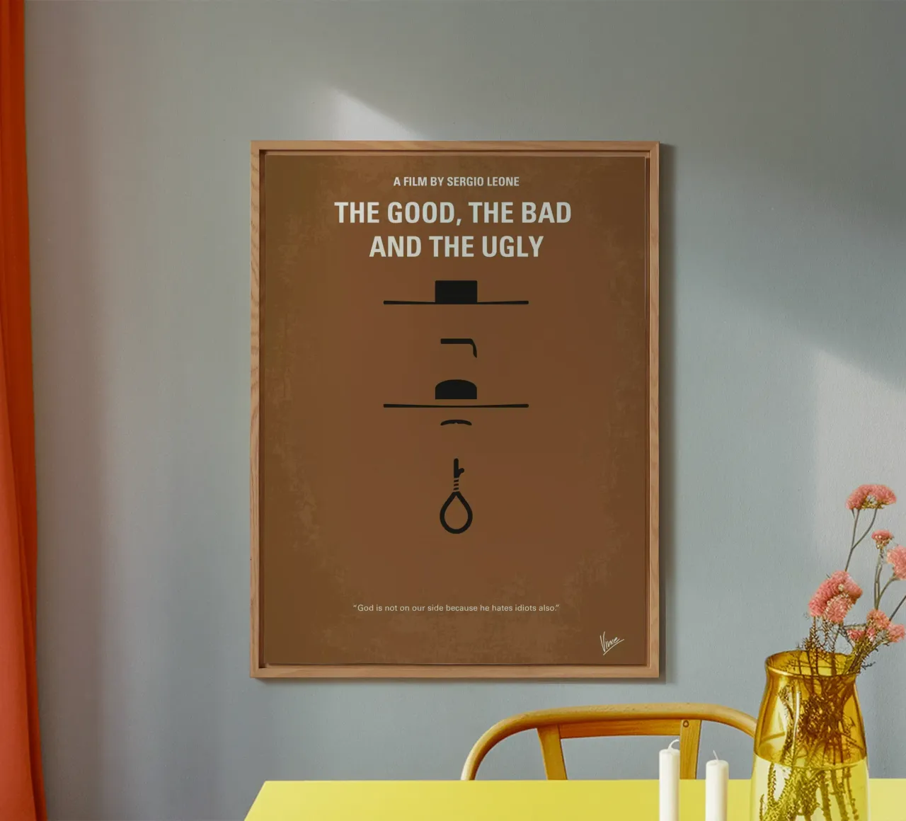 No090 My The Good The Bad The Ugly minimal movie poster pannello forex da Chungkong