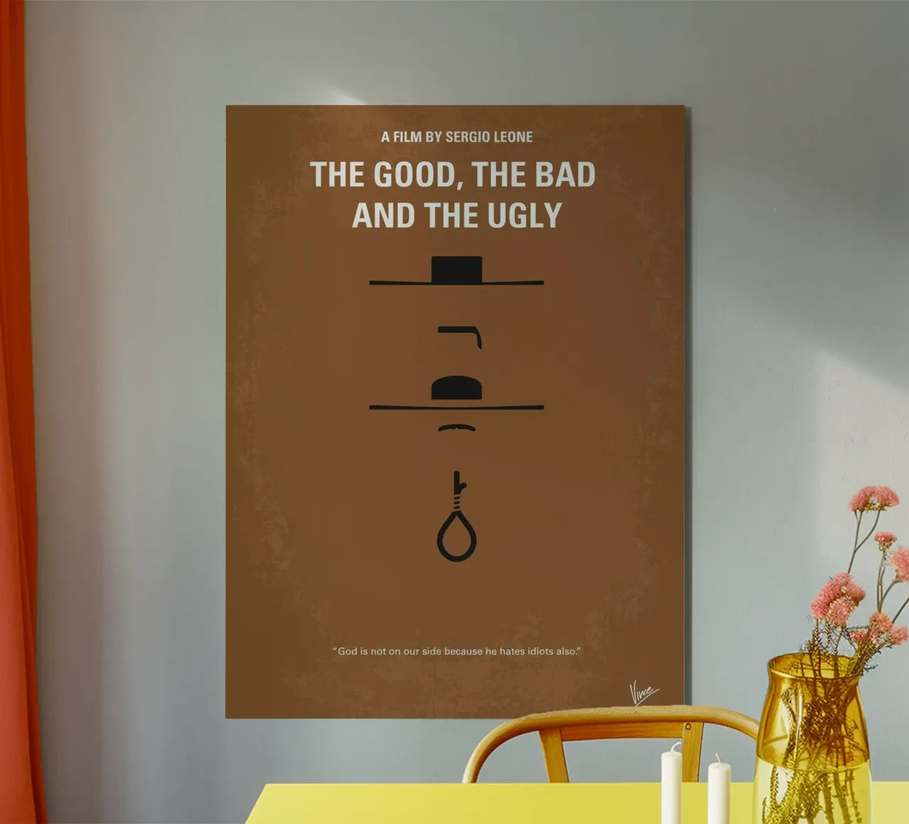 No090 My The Good The Bad The Ugly minimal movie poster pannello forex da Chungkong