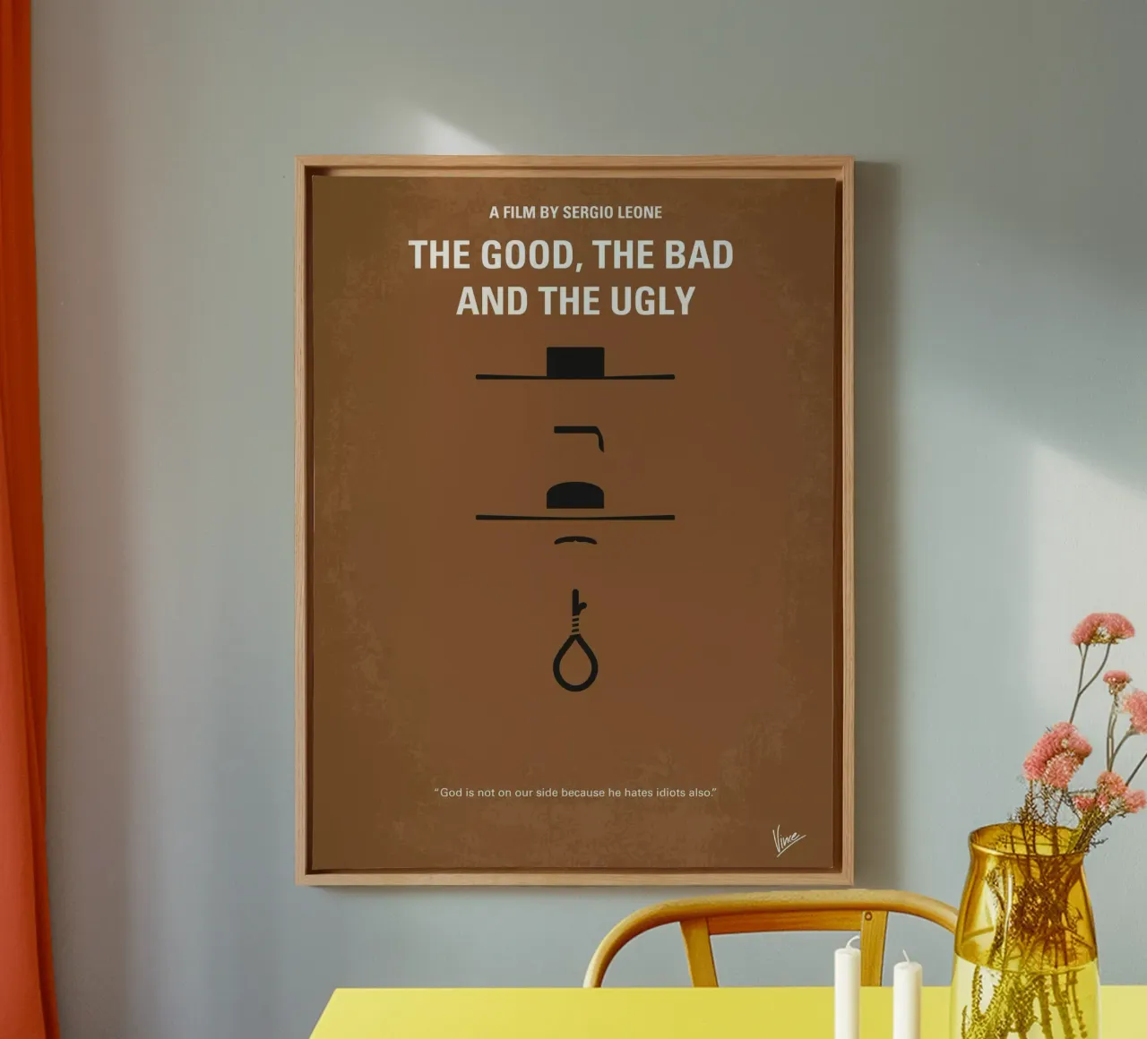No090 My The Good The Bad The Ugly minimal movie poster tela da Chungkong