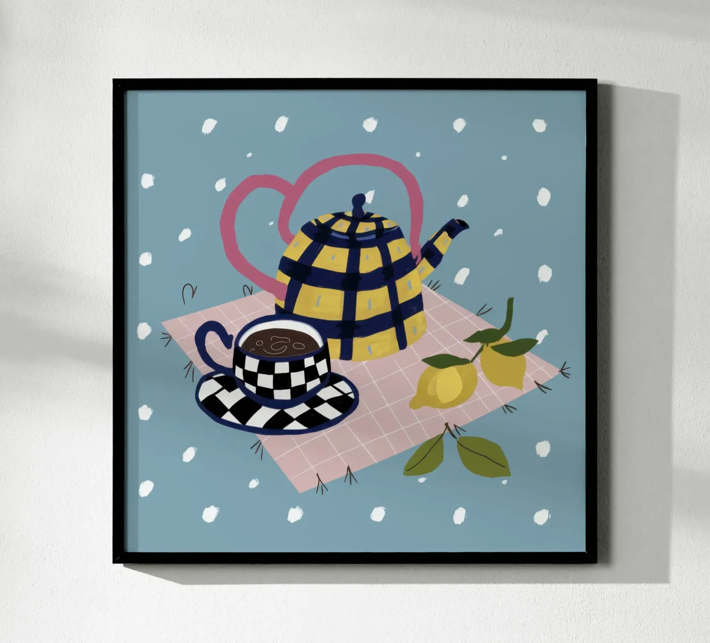 Checkered Teapot Time poster by Solace Light